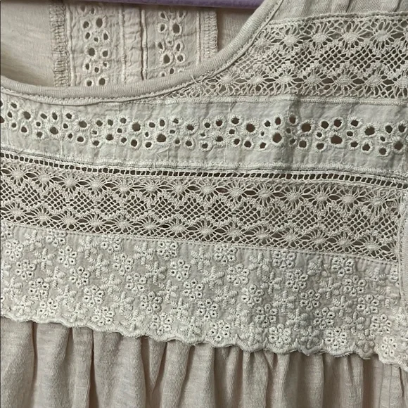 Lucky Brand Cream Smocked Tank Top - Picture 3 of 5